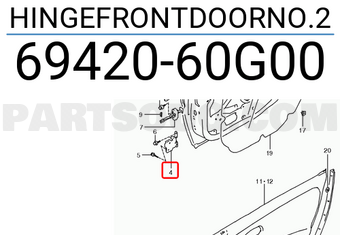 Suzuki 6942060G00 HINGEFRONTDOORNO.2