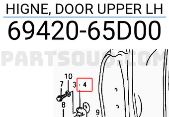 Suzuki 6942065D00 HIGNE, DOOR UPPER LH