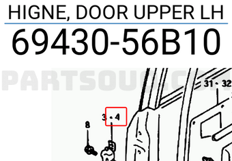 Suzuki 6943056B10 HIGNE, DOOR UPPER LH