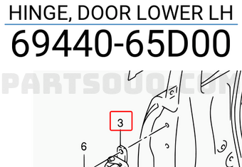 Suzuki 6944065D00 HINGE, DOOR LOWER LH