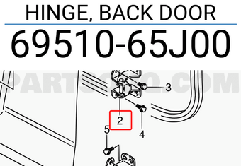 Suzuki 6951065J00 HINGE, BACK DOOR
