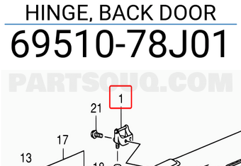 Suzuki 6951078J01 HINGE, BACK DOOR