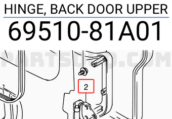 Suzuki 6951081A01 HINGE, BACK DOOR UPPER