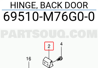 Suzuki 69510M76G00 HINGE, BACK DOOR