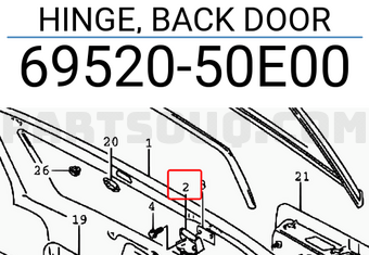 Suzuki 6952050E00 HINGE, BACK DOOR