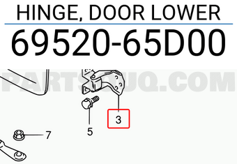 Suzuki 6952065D00 HINGE, DOOR LOWER