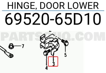 Suzuki 6952065D10 HINGE, DOOR LOWER