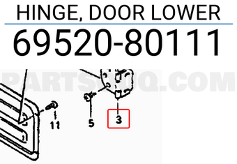 Suzuki 6952080111 HINGE, DOOR LOWER