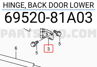 Suzuki 6952081A03 HINGE, BACK DOOR LOWER
