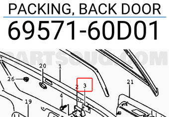 Suzuki 6957160D01 PACKING, BACK DOOR