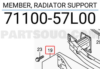 Suzuki 7110057L00 MEMBER, RADIATOR SUPPORT
