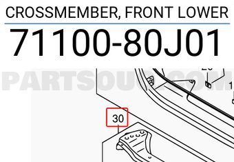 Suzuki 7110080J01 CROSSMEMBER, FRONT LOWER