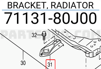 Suzuki 7113180J00 BRACKET, RADIATOR