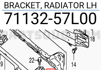 Suzuki 7113257L00 BRACKET, RADIATOR LH