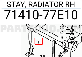 Suzuki 7141077E10 STAY, RADIATOR RH
