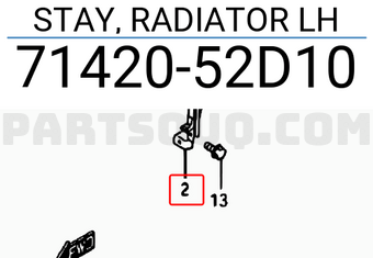 Suzuki 7142052D10 STAY, RADIATOR LH
