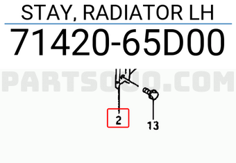 Suzuki 7142065D00 STAY, RADIATOR LH