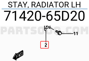 Suzuki 7142065D20 STAY, RADIATOR LH