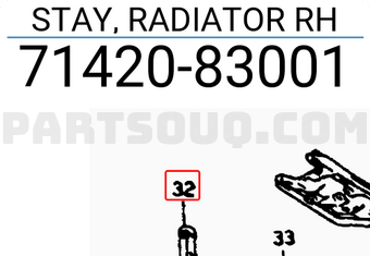 Suzuki 7142083001 STAY, RADIATOR RH