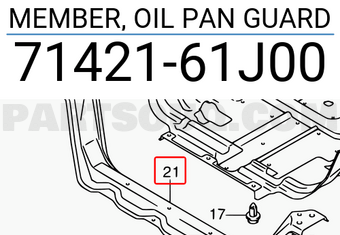 Suzuki 7142161J00 MEMBER, OIL PAN GUARD