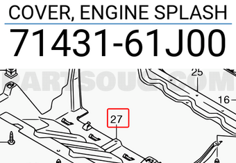 Suzuki 7143161J00 COVER, ENGINE SPLASH