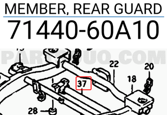Suzuki 7144060A10 MEMBER, REAR GUARD
