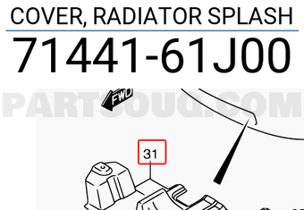 Suzuki 7144161J00 COVER, RADIATOR SPLASH