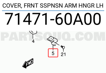 Suzuki 7147160A00 COVER, FRNT SSPNSN ARM HNGR LH