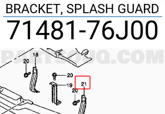 Suzuki 7148176J00 BRACKET, SPLASH GUARD