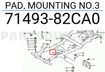 Suzuki 7149382CA0 PAD, MOUNTING NO.3