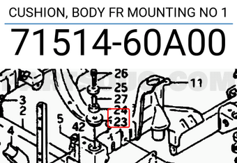 Suzuki 7151460A00 CUSHION, BODY FR MOUNTING NO 1