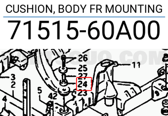 Suzuki 7151560A00 CUSHION, BODY FR MOUNTING