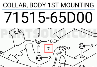Suzuki 7151565D00 COLLAR, BODY 1ST MOUNTING