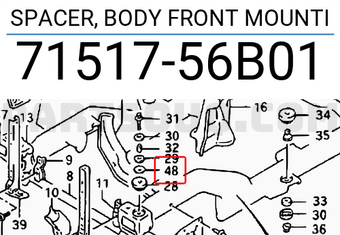Suzuki 7151756B01 SPACER, BODY FRONT MOUNTI