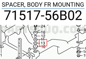 Suzuki 7151756B02 SPACER, BODY FR MOUNTING