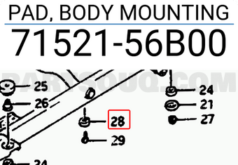 Suzuki 7152156B00 PAD, BODY MOUNTING