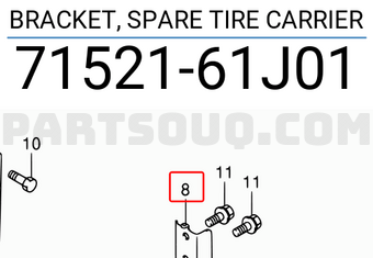 Suzuki 7152161J01 BRACKET, SPARE TIRE CARRIER