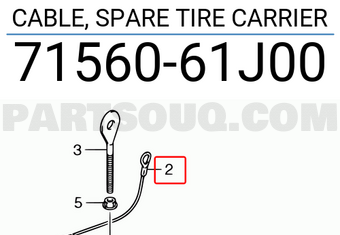 Suzuki 7156061J00 CABLE, SPARE TIRE CARRIER