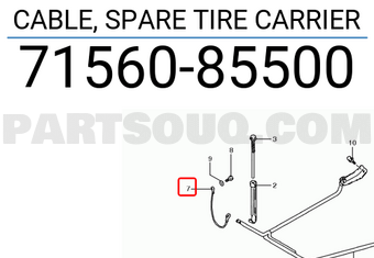 Suzuki 7156085500 CABLE, SPARE TIRE CARRIER