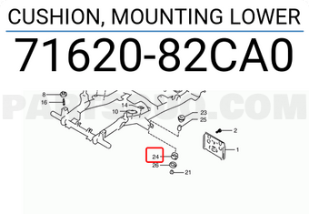 Suzuki 7162082CA0 CUSHION, MOUNTING LOWER