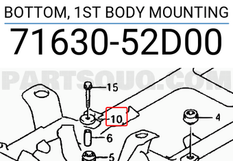 Suzuki 7163052D00 BOTTOM, 1ST BODY MOUNTING