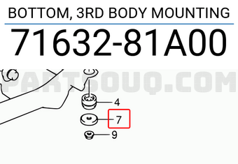 Suzuki 7163281A00 BOTTOM, 3RD BODY MOUNTING