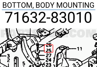 Suzuki 7163283010 BOTTOM, BODY MOUNTING