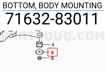 Suzuki 7163283011 BOTTOM, BODY MOUNTING
