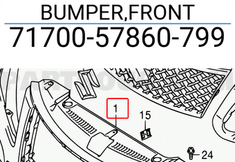 Suzuki 7170057860799 BUMPER,FRONT
