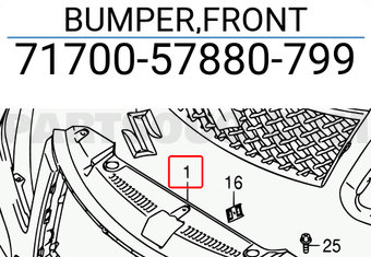 Suzuki 7170057880799 BUMPER,FRONT