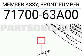 Suzuki 7170063A00 MEMBER ASSY, FRONT BUMPER