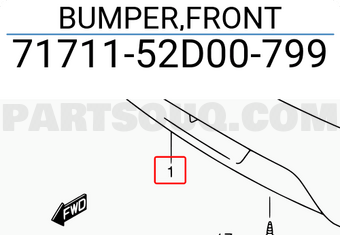 Suzuki 7171152D00799 BUMPER,FRONT