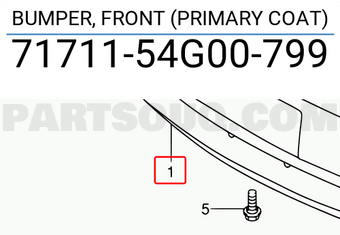 Suzuki 7171154G00799 BUMPER, FRONT (PRIMARY COAT)