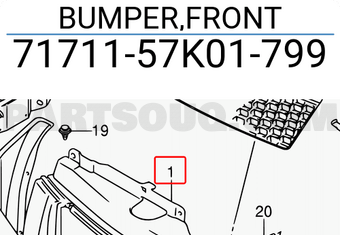 Suzuki 7171157K01799 BUMPER,FRONT